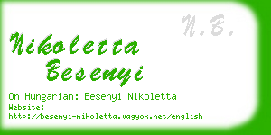 nikoletta besenyi business card